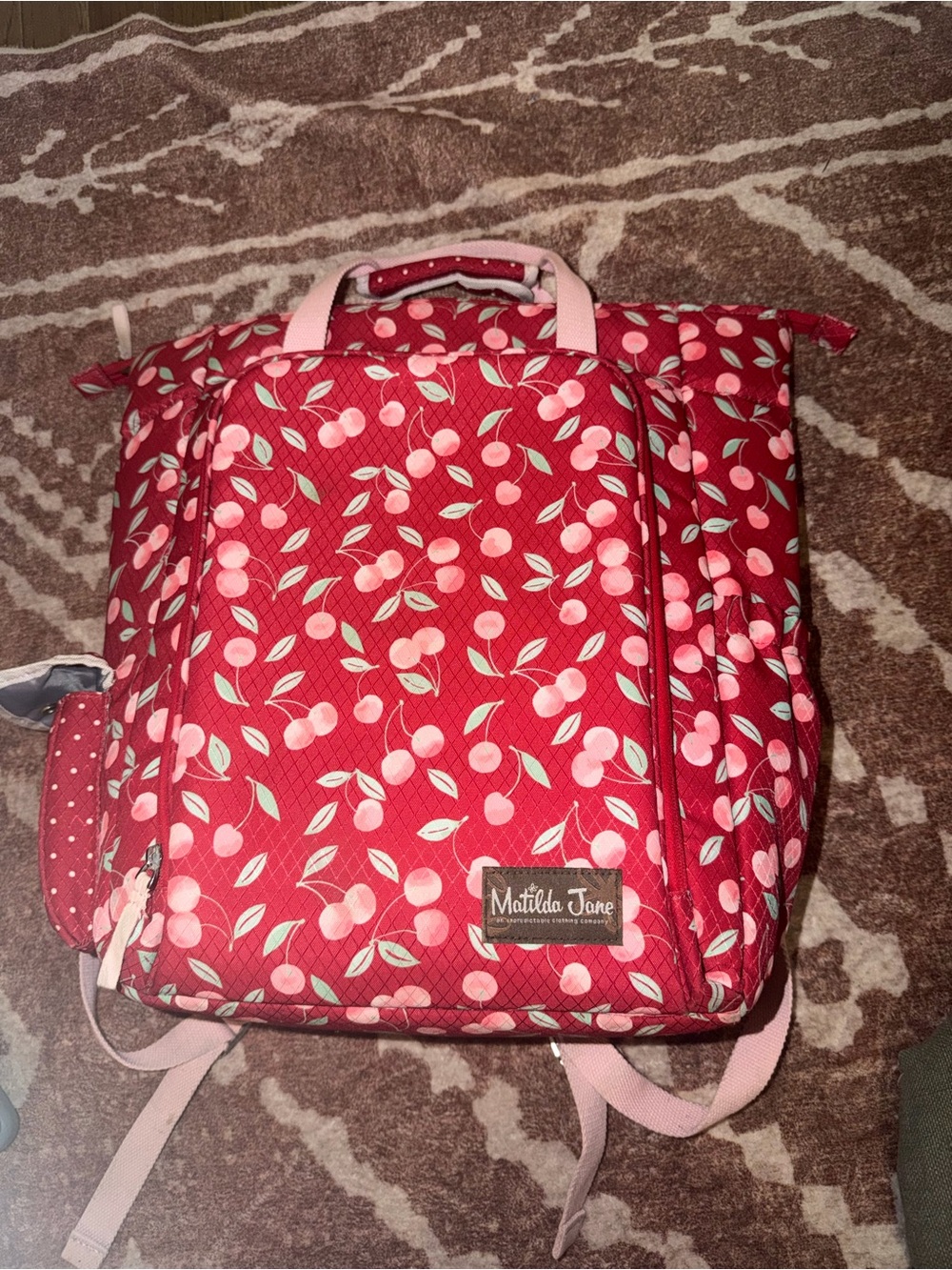 Matilda Jane Cherry-Print Red Backpack Cooler Tote